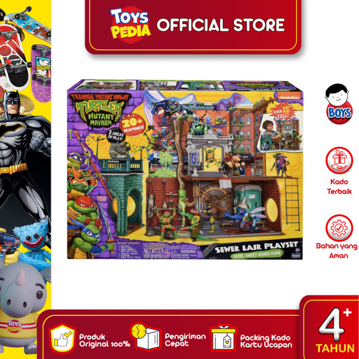 Mainan figur TMNT Movie Sewer Lair Playset