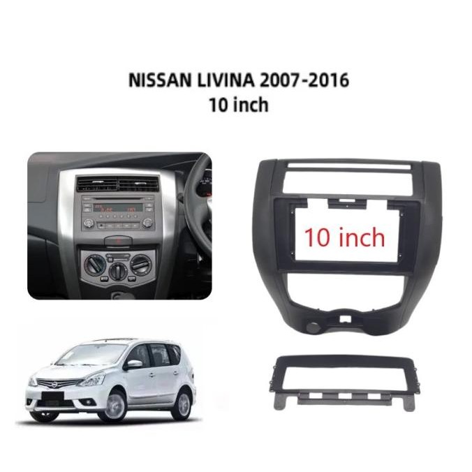 Frame headunit android 10 inch nissan grand livina 2007 - 2016