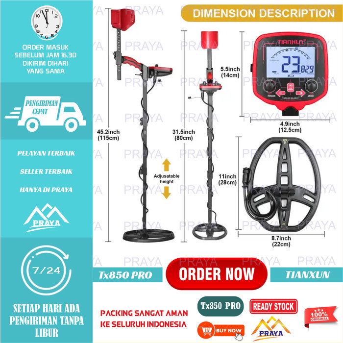 TERBARUUU PROFESSIONAL METAL DETECTOR TX850 UNDERGROUND ALAT PENCARI EMAS TX-850