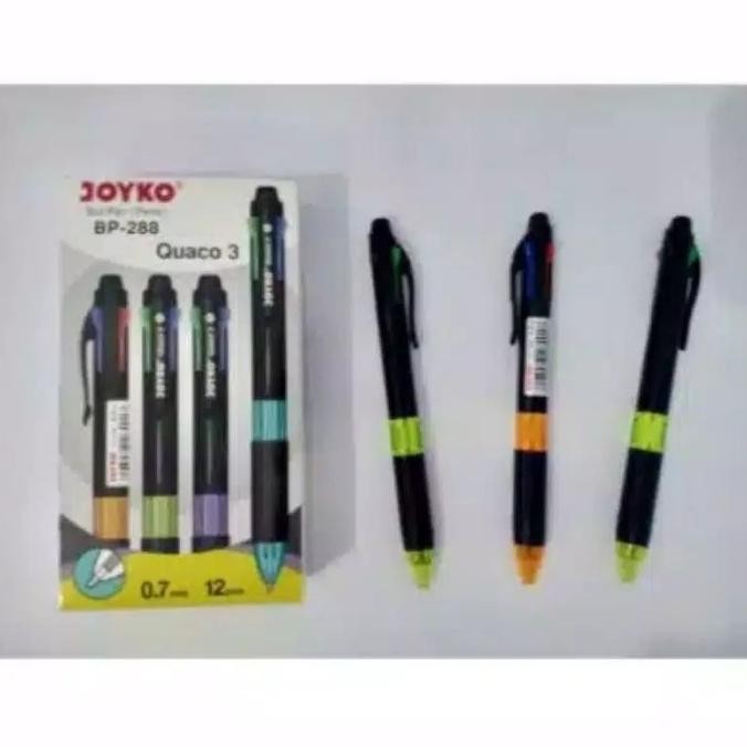

Ready Terkini Pulpen 4 Warna Quaco 3 Joyko BP-288 LUSIN