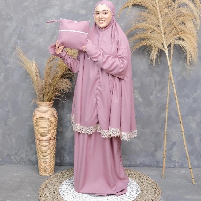 MUKENA BERLENGAN NAZIFA SERIES DEWASA RENDA MUSLIM KAIN KATUN MIKRO