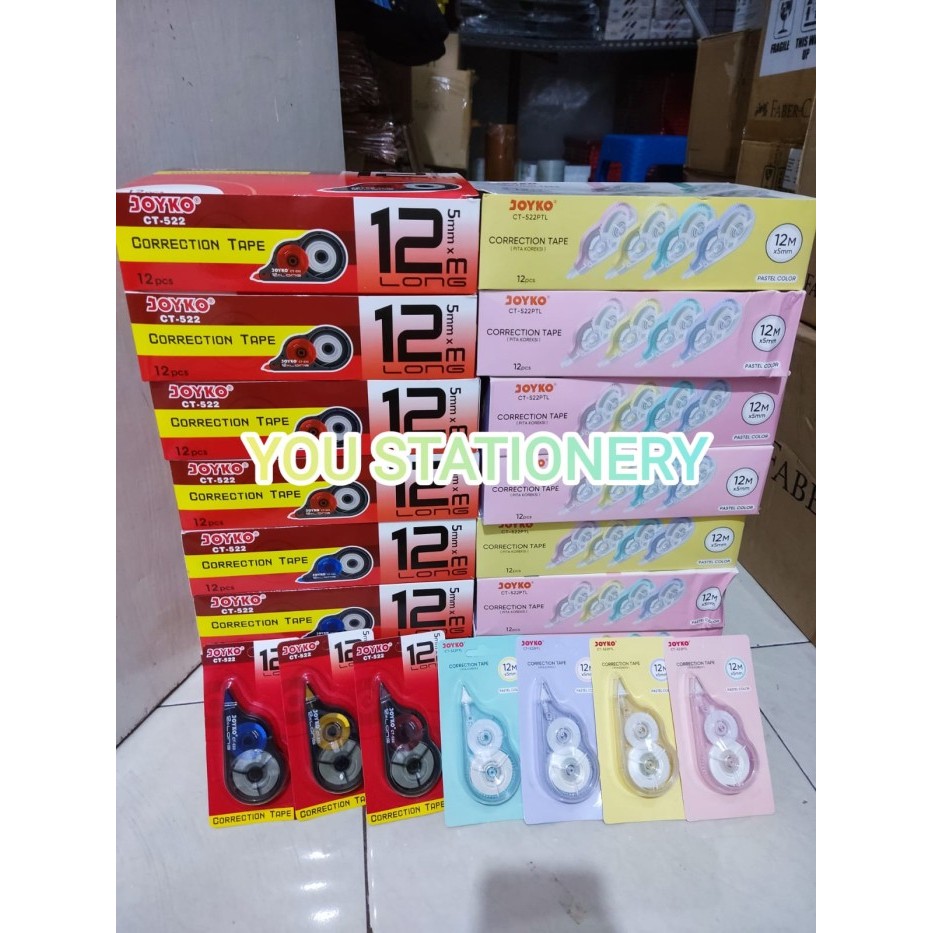 

LE475 Joyko Correction Tape 12M Tipex Kertas Joyko CT 522 (1 BOX 12 PCS) SALE