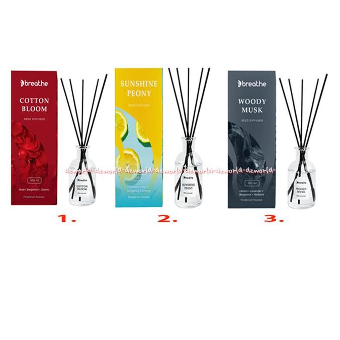 

Breathe 100ml Cotton Bloom Sunshine Peony Woody Musk Reed Diffuser Breath Difuser Stick Stik Rotan Pengharum Pewangi Ruangan Rose Bergamot