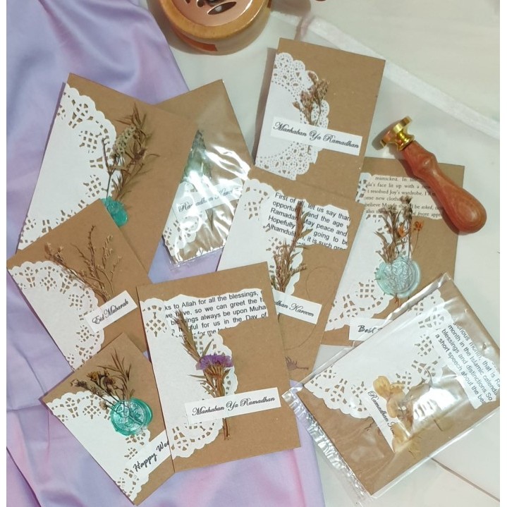 

TX698 JPL Vintage Rustic Card - Kartu Ucapan Dengan Hiasan Bunga Kering OBRAL