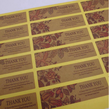 

NX325 Paper Tags Sticker THANK YOU - With Phrase Theme (1sheet/18pcs) TERMURAH