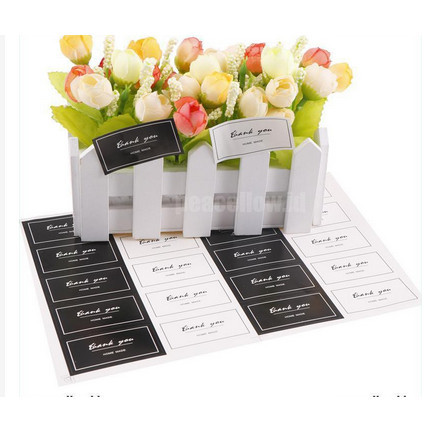 

EK528 Paper Tags Sticker HAND MADE - Rectangular Black&White (1sheet/20pcs) SALE