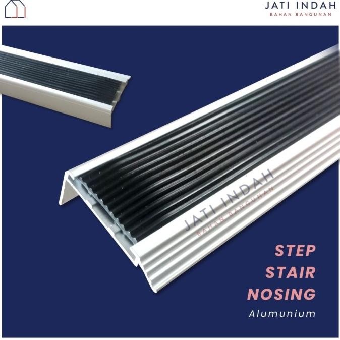 List Tangga Step Stair Nosing Aluminium + Karet 2.5 Meter Anti Slip Original Dan Terpercaya