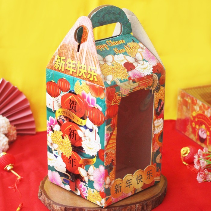 

10 Pcs Box Hampers Imlek Muat 3 Toples Biggy 500 gr uk 15x14x22 cm