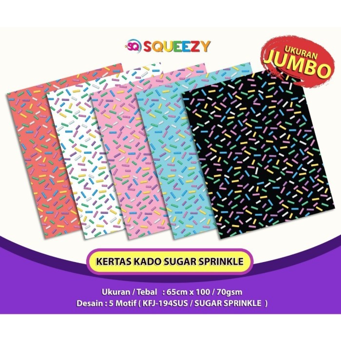 

Kertas Kado JUMBO SUGAR SPRINKLE isi 50 / KFJ-194SUS-50LBR