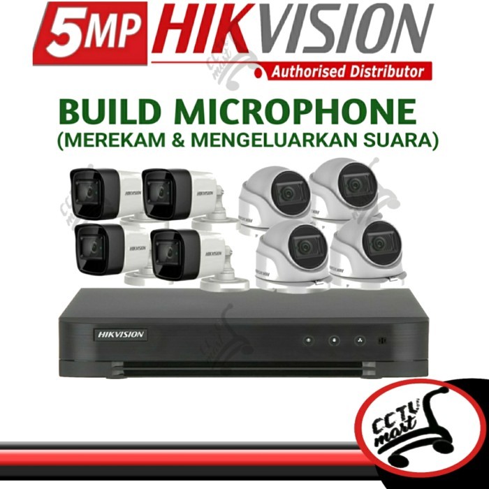 TERBARU - PAKET CCTV HIKVISION 8CH 5MP LENGKAP