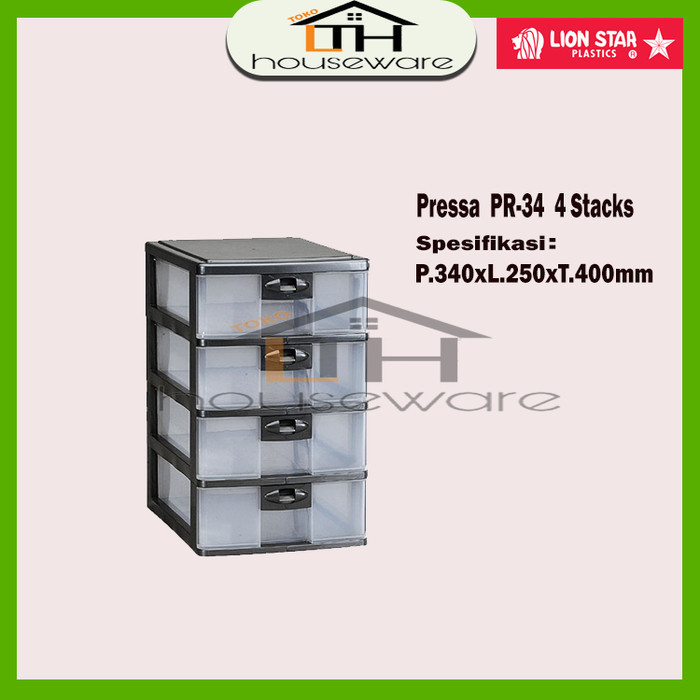 

NEW LACI DOKUMEN A4 SUSUN 4 (PRESSA CONTAINER A4 SS 4/PR-34) LION STAR