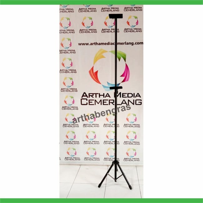 

Tripod Banner Stand 2 Sisi - Hitam / Rangka Tripod Banner