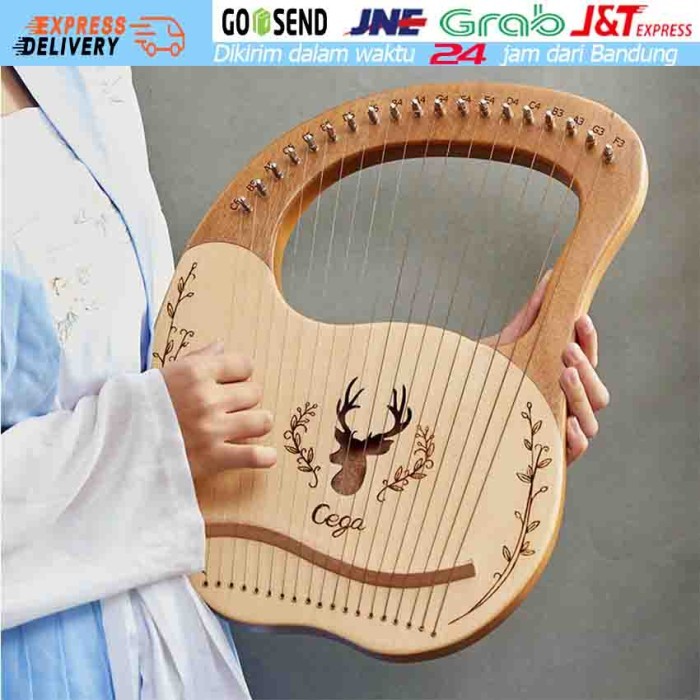 Lyre Mini Harp 19 Strings Harpa Kecapi With Tuning Wrench Strings Pick