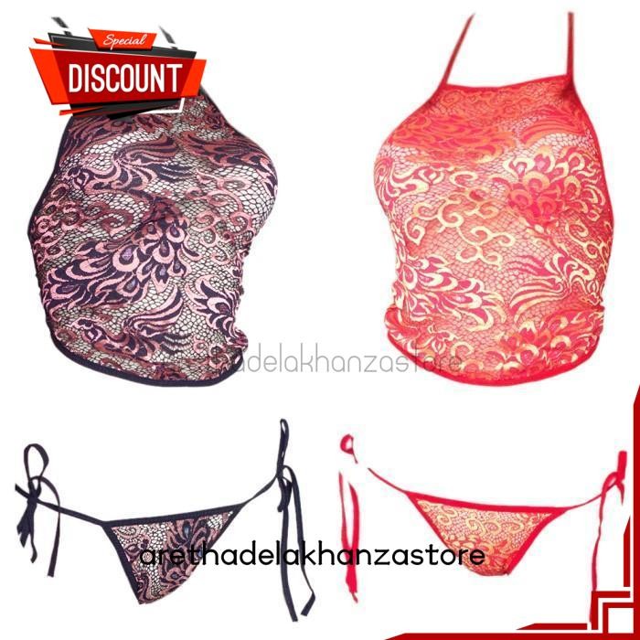 BRA SET BRALETTE BIKINI BAJU HARAM HALTER NECK DUDOU SEXY SEKSI EKSLUSIF BY ARETHA DELA KHANZA STORE