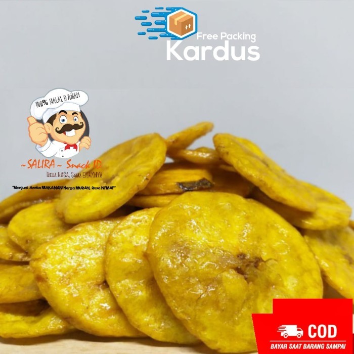 

BERGARANSI [1Kg] KERIPIK PISANG ASIN GURIH ASLI / LANTAK CEMILAN KHAS DAERAH