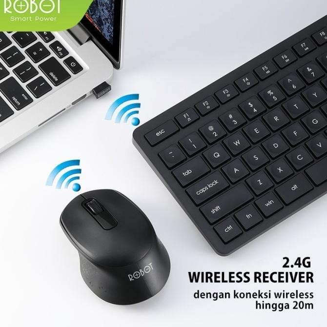 Robot Km 4000 Keyboard Mouse Km-4000 Wireless Keymouse Original Diskon