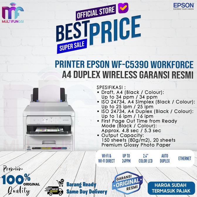 

Printer Epson WF-C5390 Workforce A4 Duplex Wireless Garansi Resmi