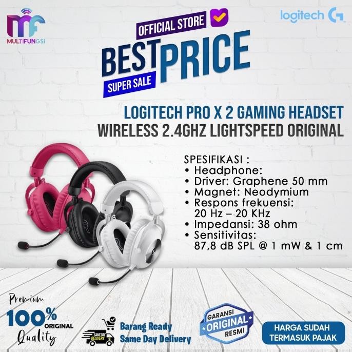 

Logitech Pro X 2 Gaming Headset Wireless 2.4Ghz Lightspeed Original