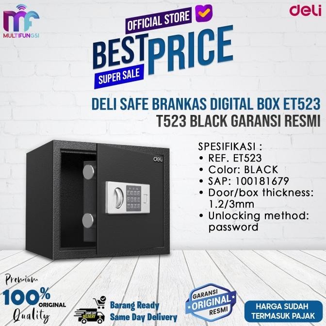 

Deli Safe Brankas Digital Box ET523/D-ET523/T523 Black Garansi Resmi