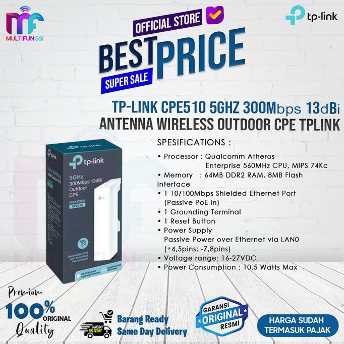 

TP-LINK CPE510 5GHz 300Mbps 13dBi Outdoor Router CPE Wireless TPLINK