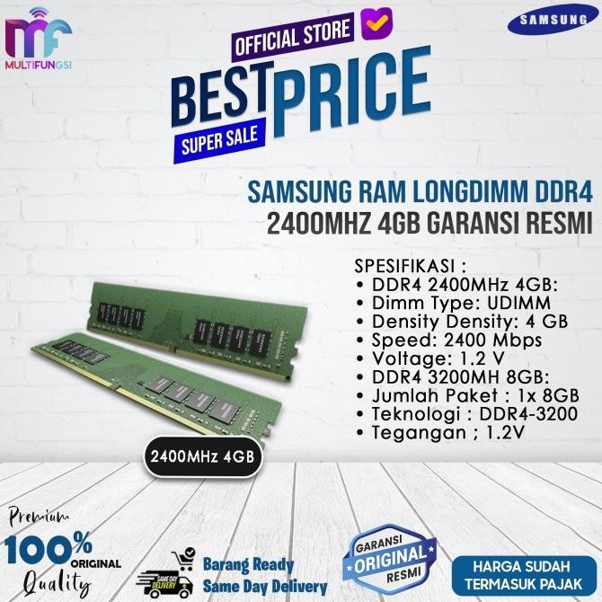 

Samsung RAM Longdimm DDR4 2400MHz 4GB/DDR4 3200MH 8GB Garansi Resmi