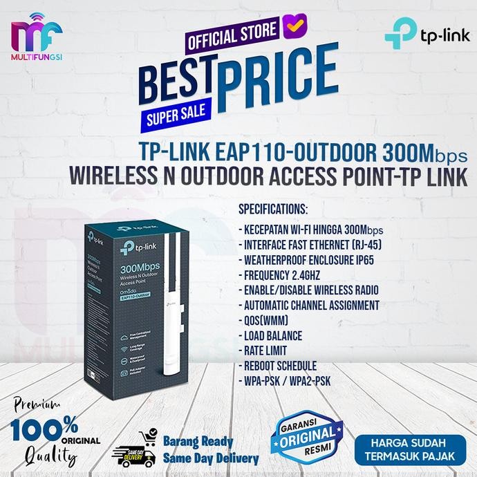 

TP-LINK EAP110 300Mbps Outdoor Access Point N Wireless TPLINK