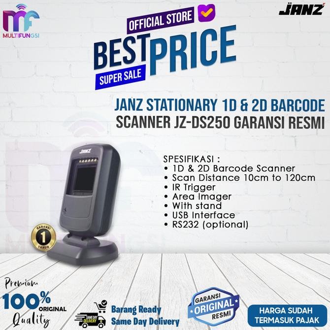 

JANZ Stationary 1D & 2D Barcode Scanner JZ-DS250 Garansi Resmi