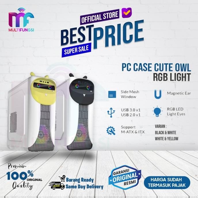 

Gaming Casing Komputer - PC case cute owl RGB light