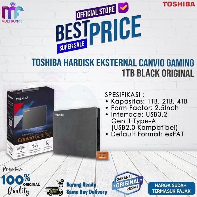 

Toshiba Hardisk Eksternal Canvio Gaming 1TB/2TB/4TB Black Original