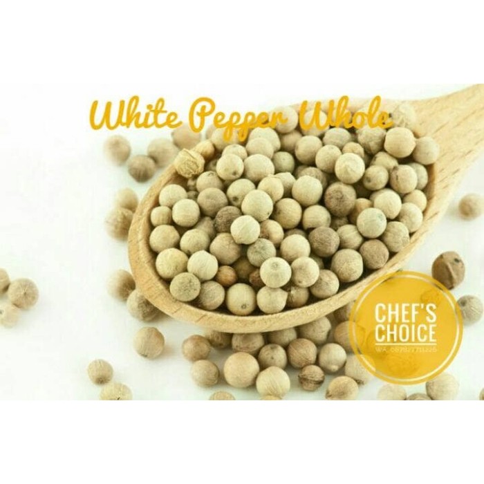 

White Pepper Whole Pure / Merica Utuh/ Lada Putih Utuh 500 Gr