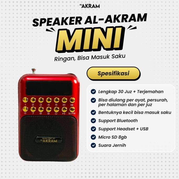 Speaker Murotal Murottal AlQuran Quran Digital 30 Juz Al-Akram Mini [terbaik]