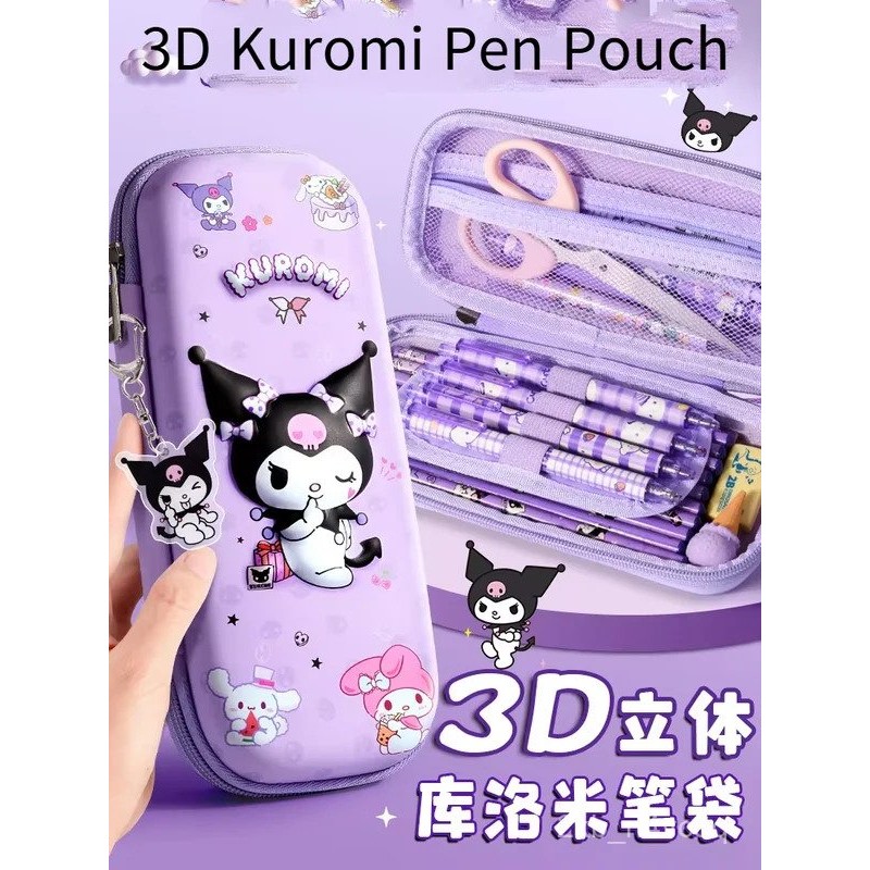 

Sanrio 3D Kuromi Melody Cinnamoroll Pencil Case Cartoon Large Capacity Stationery Bag Pencil Case for Students MVHC