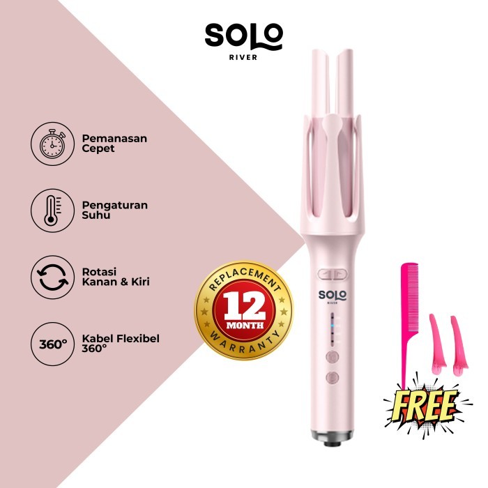 Solo River Catokan Curly Otomatis Rambut 32Mm Hasil Catok Tahan Lama