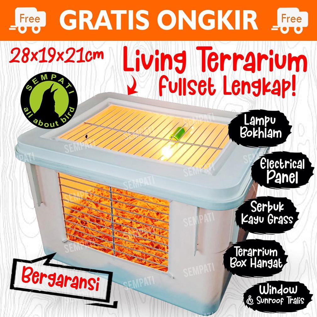 Box Kotak Ternak BurungTerrarium Fullset Plus Lampu Kotak Ternak Breeding Burung Parrot Lovebird Mur