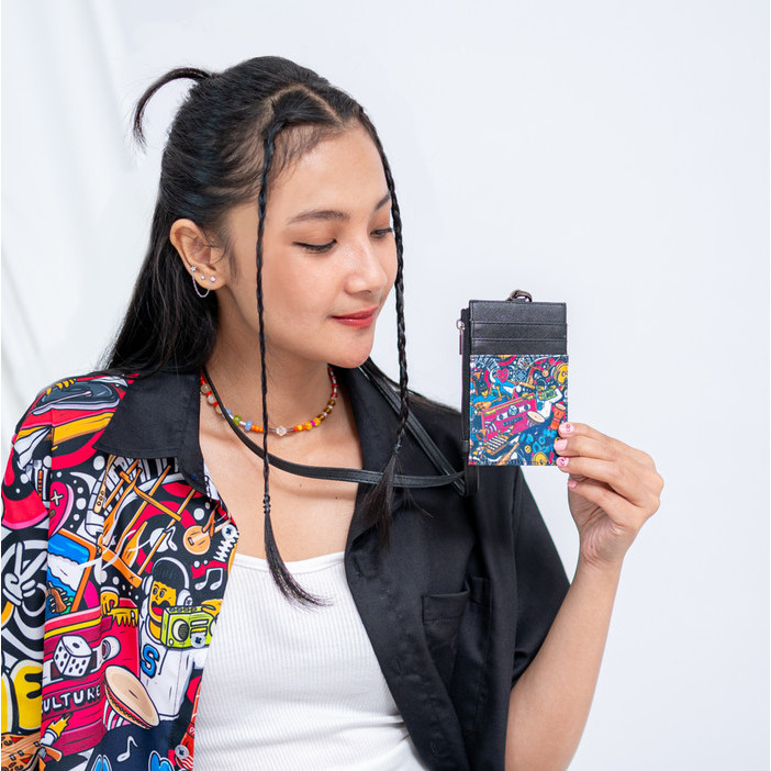 SOVLO ID Card / Tempat ID Card dengan Seleting / ID Card Lanyard