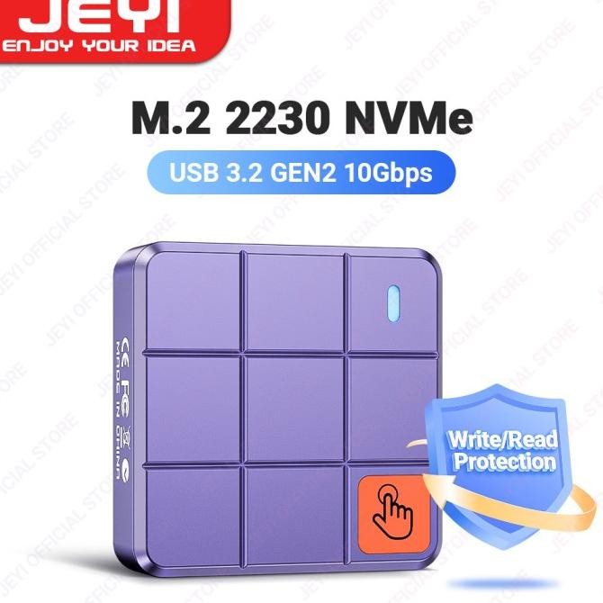 

Produk Baru!! JEYI I9-Square 2230pro M.2 NVMe 2230 SSD Enclosure USB3.2 Gen2 10Gbps Case with Touch Control + Write/Read Protection support UASP TRIM