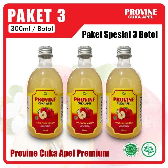 

PAKET 3 BOTOL PROVINE CUKA APEL MURNI ORIGINAL 300ML