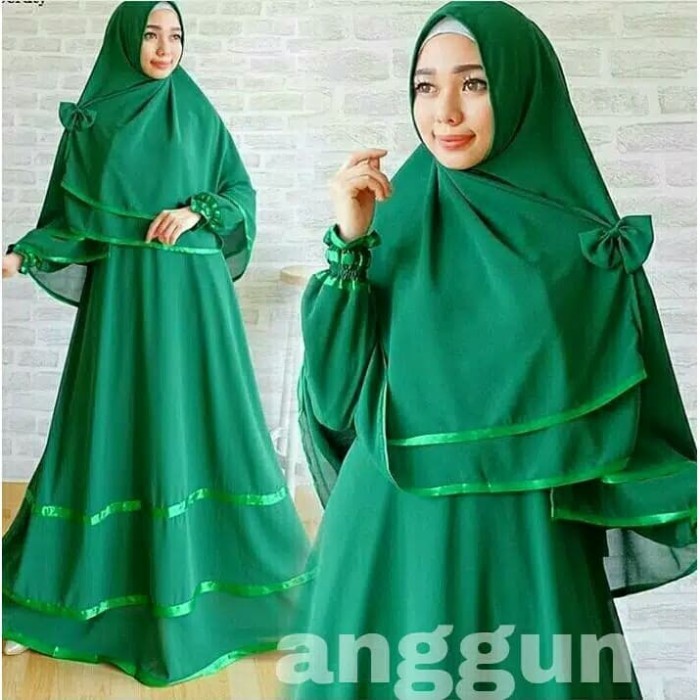 BAJU GAMIS WANITA GAMIS SYARI PAKAIAN WANITA DEWASA JUBAH MUSLIM TERBA - Pink DW