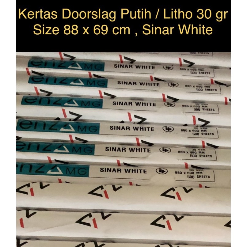

TERBARU - Kertas Doorslag putih / Litho 30 gr " Sinar White