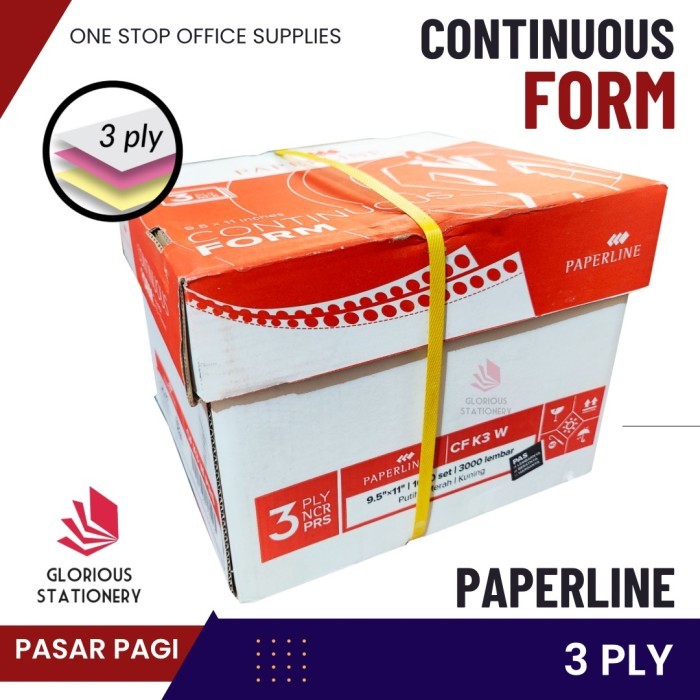 

kertas countinous form uk 9.5 x 11 3ply merk Paperline