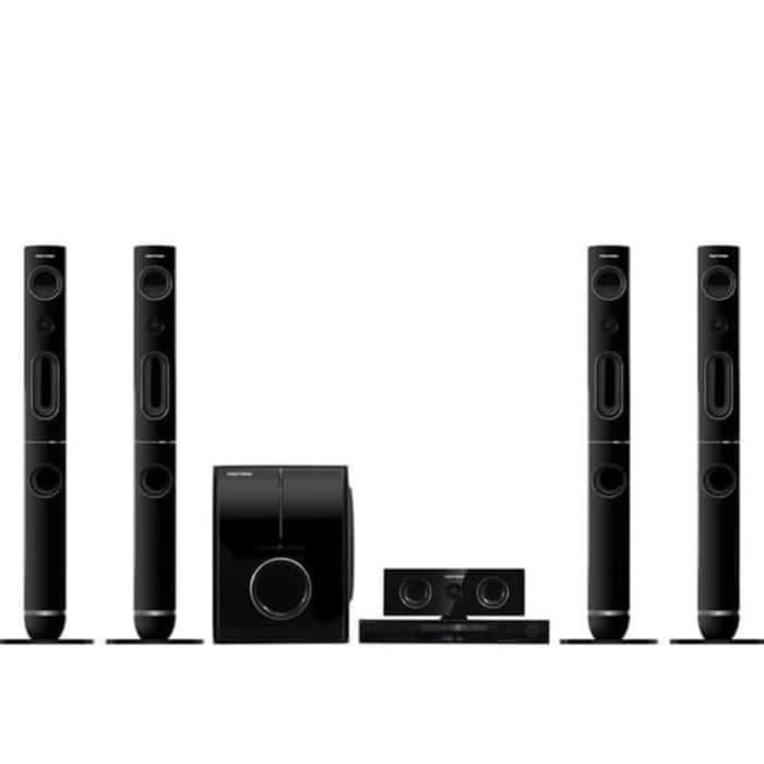 Speaker Polytron Home Theatre Black Elegan  Pht 925 4 Speaker Dvd Player Usb Hdmi Mic Garansi Resmi