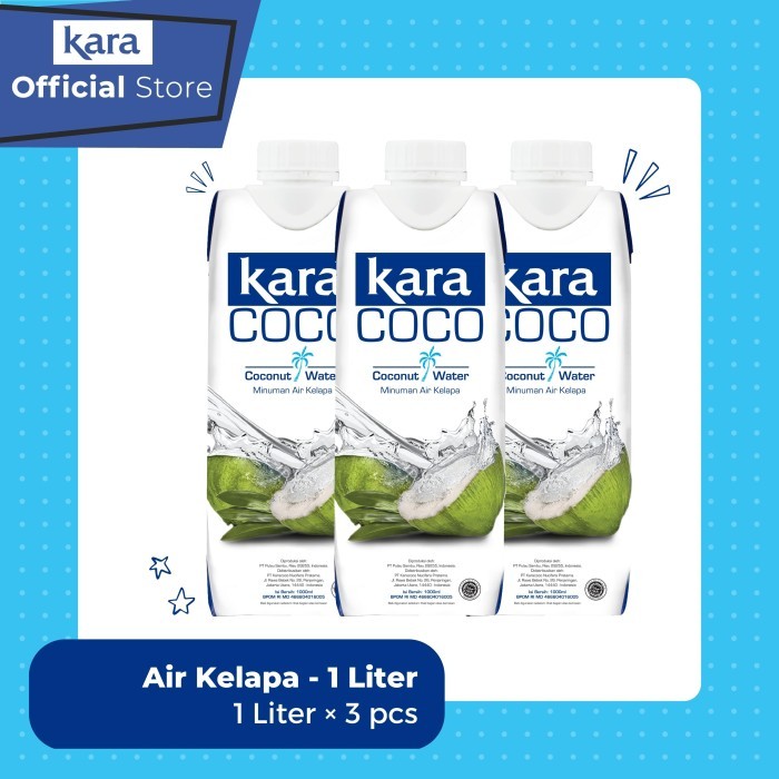 

Best Seller Kara Coco Air Kelapa Asli (Pure Coconut Water) 1L - 3Pcs