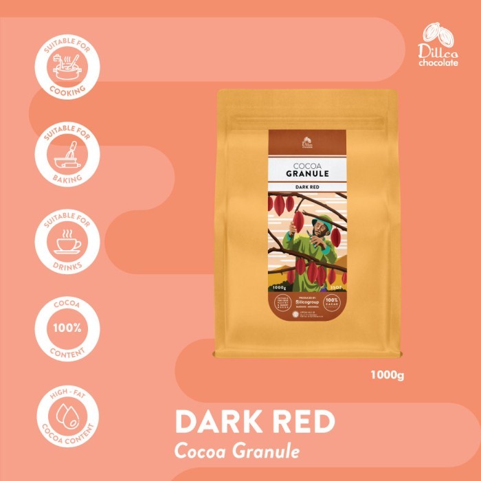 

Best Seller Dillco Chocolate Pure Cocoa Powder Dark Red 1Kg