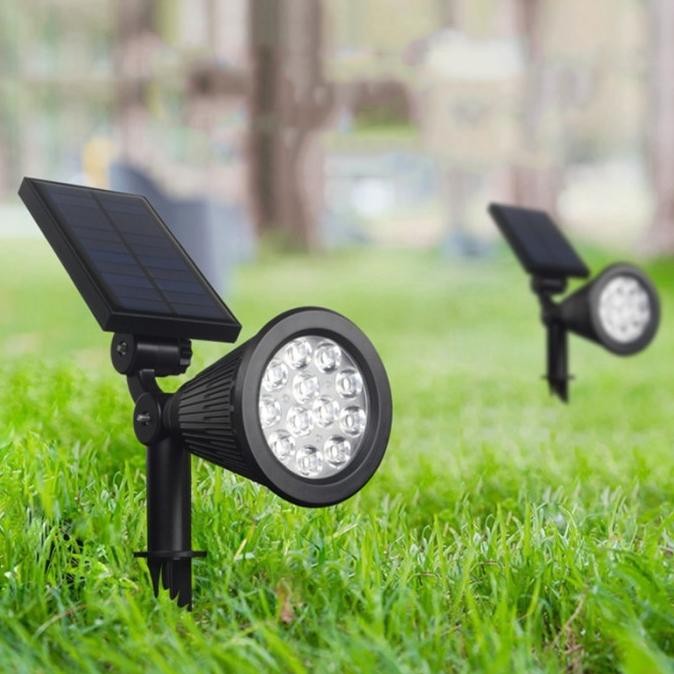 Lampu Sorot Taman LED Solar Cell / Lampu Taman Tenaga Surya RGB 18 LED [terbaik]