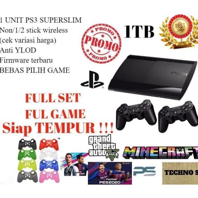  Sony PS3 Superslim 1TB Fullgame Termurah - PS3 Super Slim 1TB