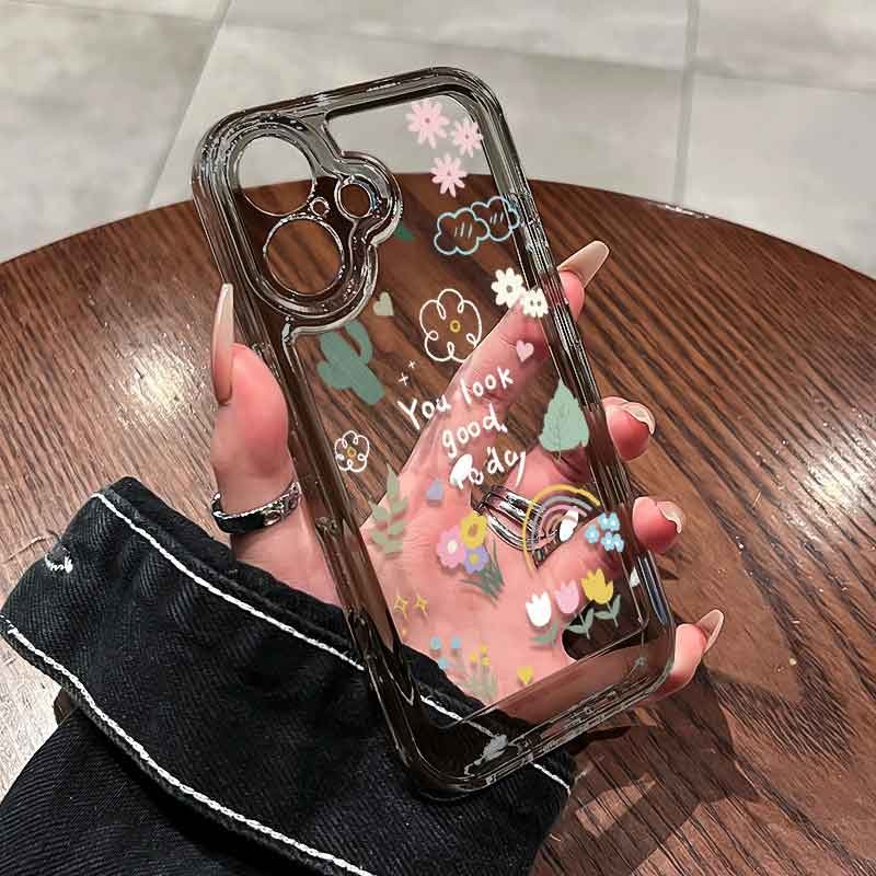 Tanaman Sedikit Segar Tpu Luar Negeri Transparan Casing Hp Iphone 18 Pro Max 17 Pro Max 17 Air 16E 1