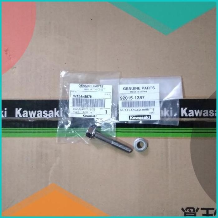 Baut 10x55 plus Nut Bracket Knalpot Kawasaki Ninja250 fi Karbu Origina