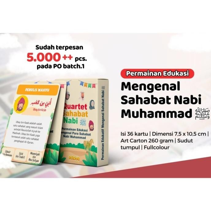 

Kartu Bermain dan Belajar Anak | Quartet Sahabat Nabi | By Adzkia