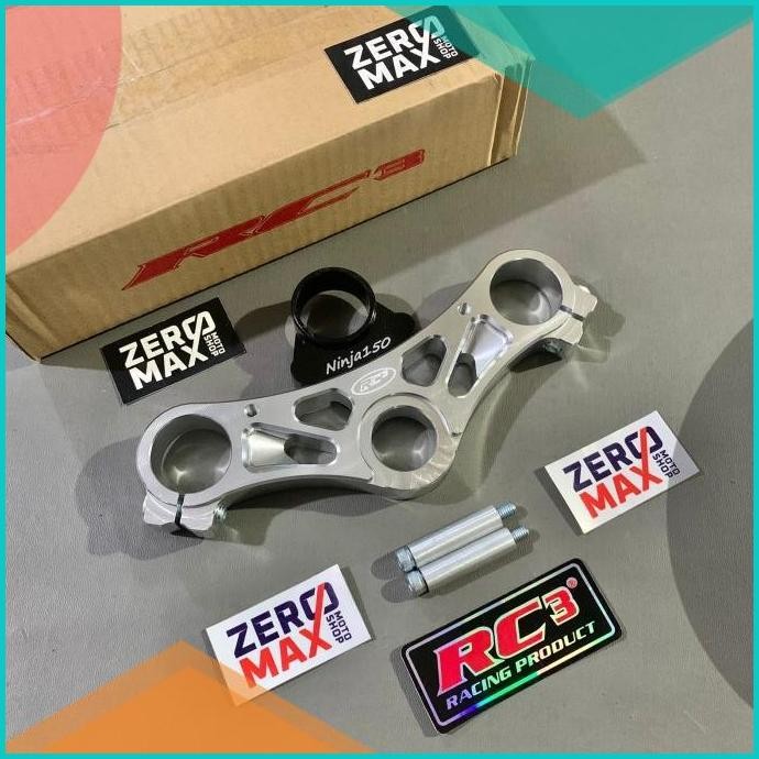 Triple Clamp Segitiga Stang Atas RC3 Ninja RR 150 RR 150RR Silver 11OK