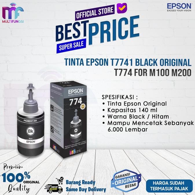 

Tinta Epson T7741 Black Original - T774 For M100 M200